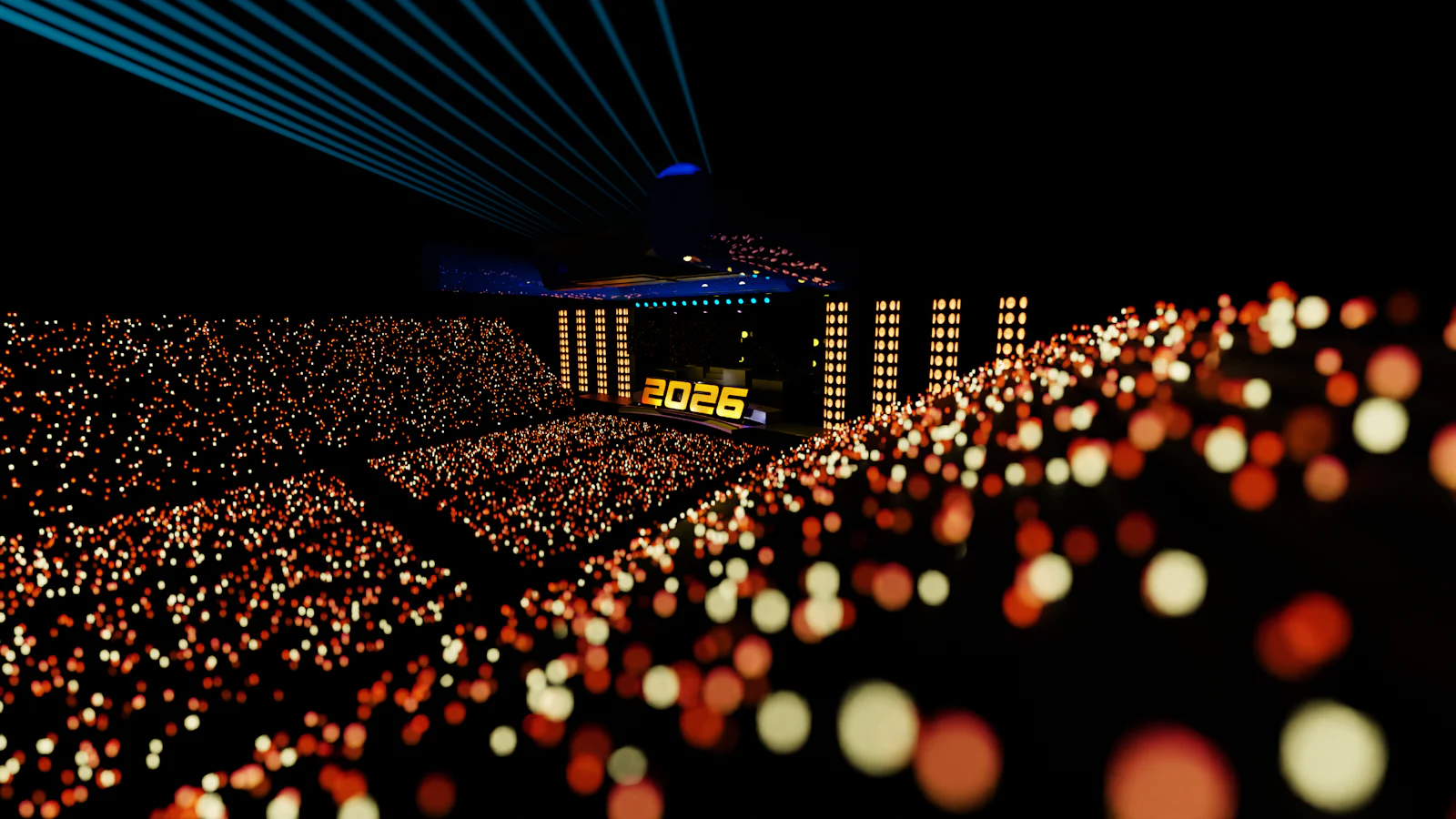Luces sobre el público en un estadio